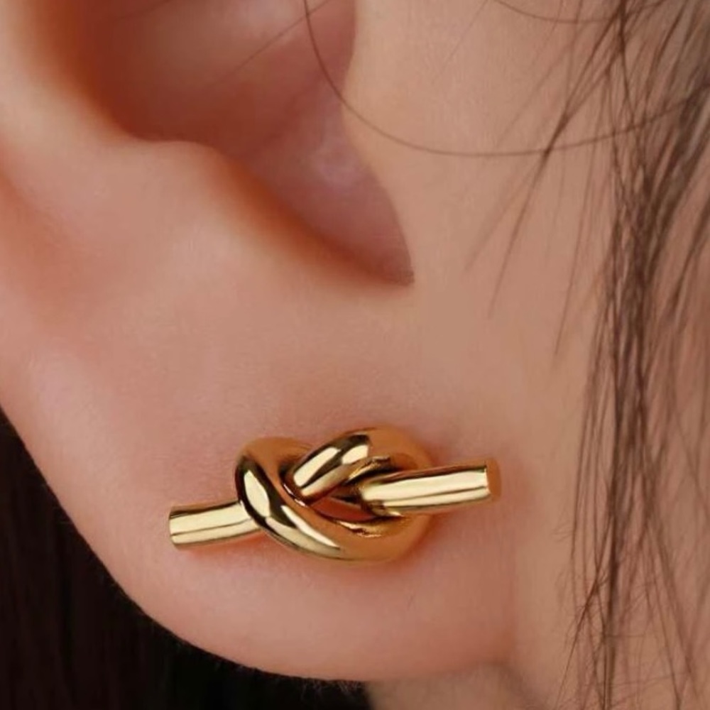 Knot Stud Stainless Steel Earrings